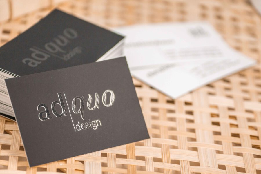 ad|quo design Visitenkarten, CI, Firmenpapier